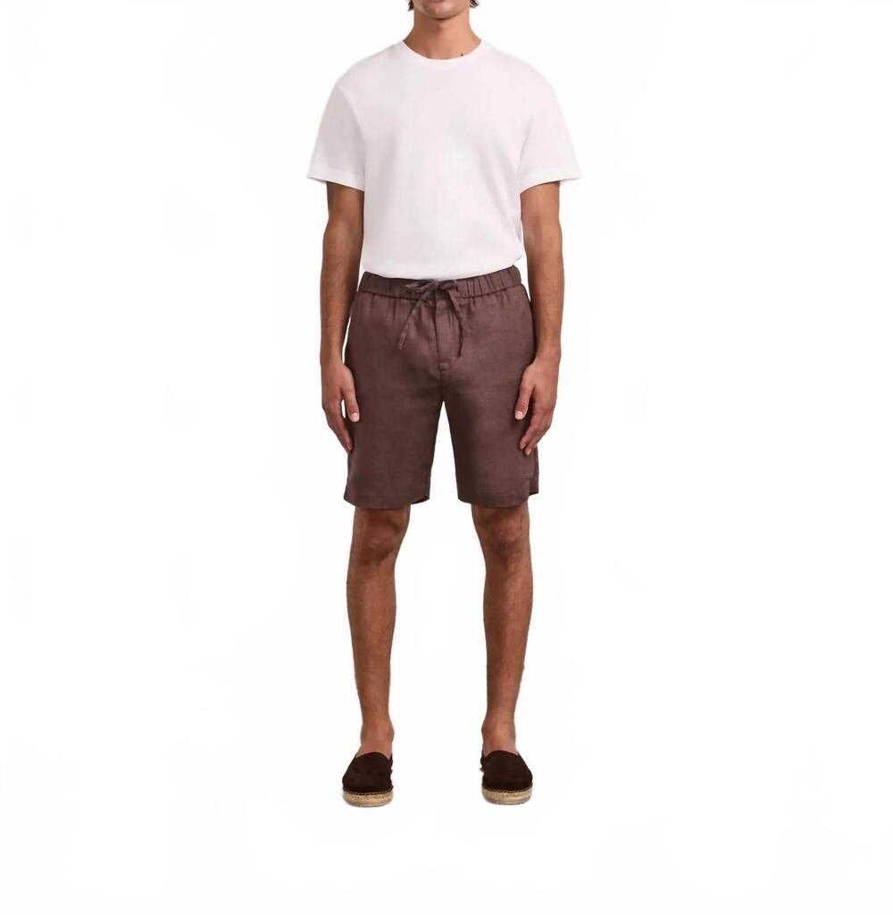 NEW FRESCOBAL CARIOCA felipe linen shorts in brown